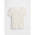 V-HS SS RIB TEE WHITE FLORAL PRINT