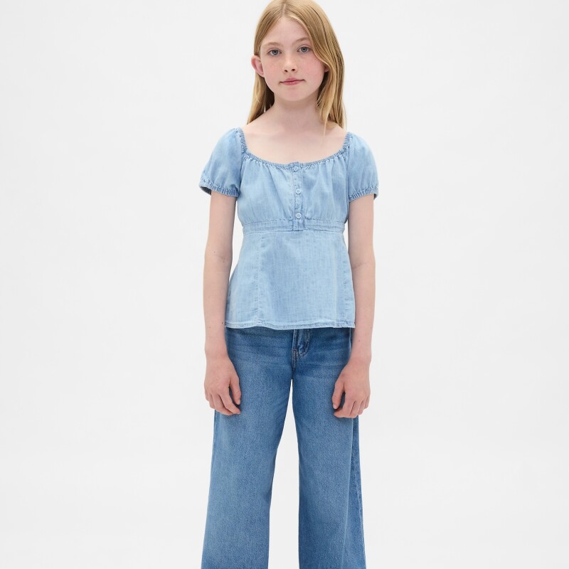 SS HNLY DNM TOP - LT LIGHT WASH
