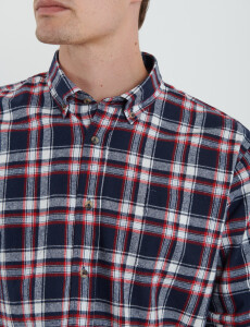 012442 CAMISA HARRINGTON LABEL Azul Osc/rojo