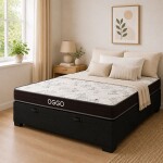 SOMMIER - DORADO 2 PLAZAS 100% ESPUMA CON BOX BAÚL