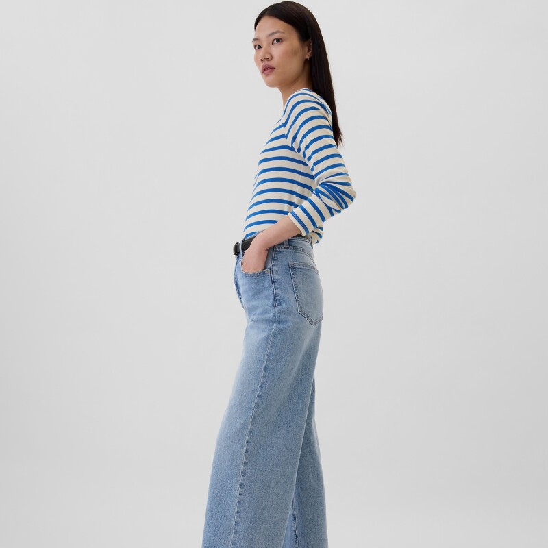 V-HR WIDE LEG CROP LT THALIA LIGHT WASH