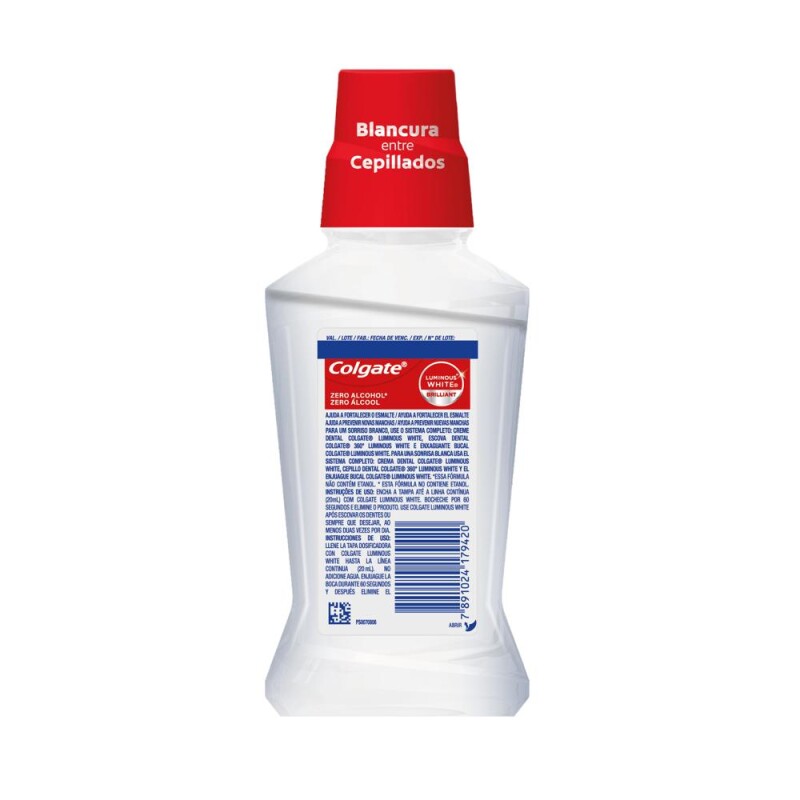 Enjuague Bucal Colgate Luminous White Sin Alcohol 250 Ml. Enjuague Bucal Colgate Luminous White Sin Alcohol 250 Ml.