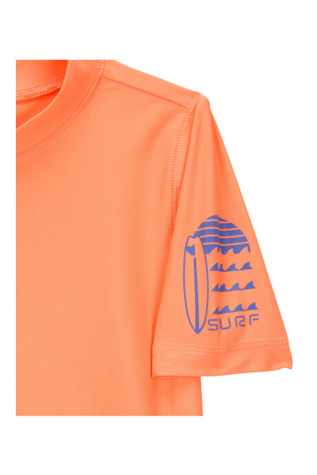 Remera de baño, manga corta, con protección UPF 50+, naranja Sin color