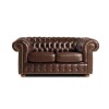 Sillón 100% Cuero - 2 Cuerpos - Chesterfield Caramelo