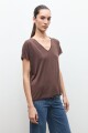 Remera con encaje chocolate