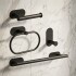 Set Accesorios De Baño Rollo Toalla Percha Juego 4 Piezas Adhesivo Acero Inoxidable Imback Color Negro Set Accesorios De Baño Rollo Toalla Percha Juego 4 Piezas Adhesivo Acero Inoxidable Imback Color Negro