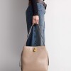 Bolso The Lock en efecto cuero liso Taupe