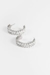 Aros strass plateado