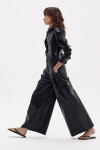 Pantalón Culotte en Lino Metalizado Negro