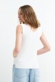 Top tejido escote geometrico BLANCO