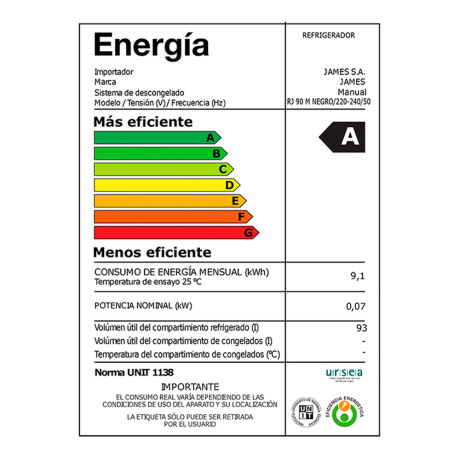 Frigobar James retro RJ-90 M negro Frigobar James retro RJ-90 M negro