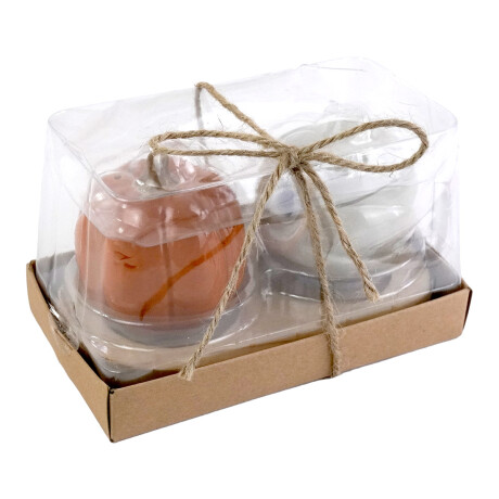 SALERO Y PIMENTERO SET X2PCS CERAMICA CALABAZA CAJA PVC SALERO Y PIMENTERO SET X2PCS CERAMICA CALABAZA CAJA PVC