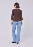 Remera Botones Chocolate