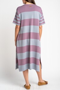 Vestido Tejido A Rayas Lavanda