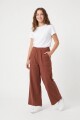Pantalon palazzo tipo jogging liviano TOSTADO