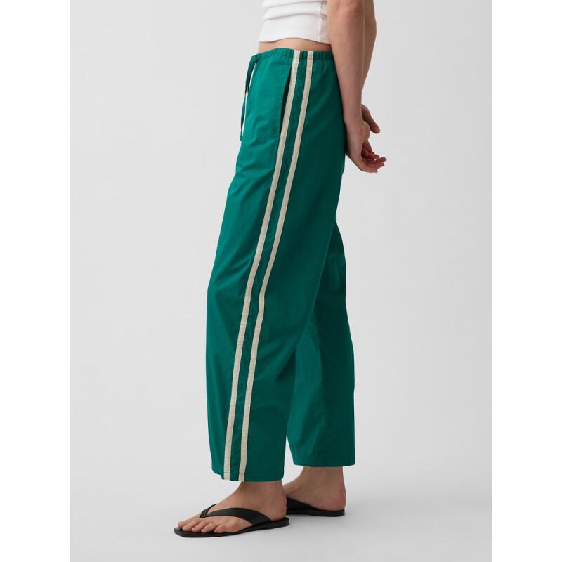 POPLIN SIDE STRIPE PANT BAIZE GREEN 421