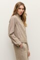 Chaqueta lino con botones chocolate melange
