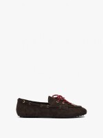 Mocasines De Piel Con Doble Cordón marron