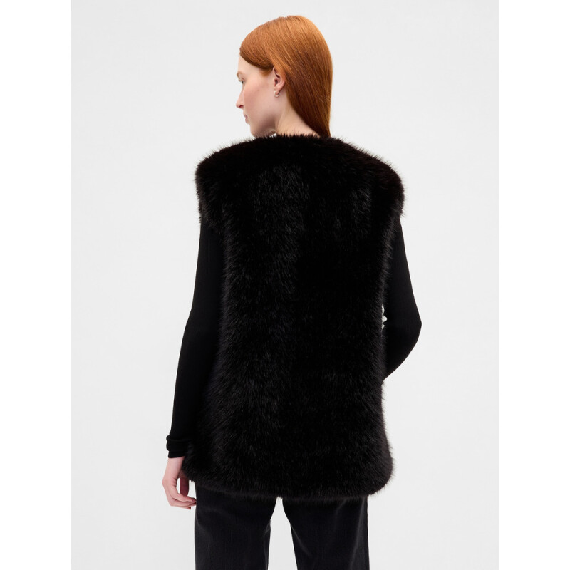 FUR VEST TRUE BLACK V2