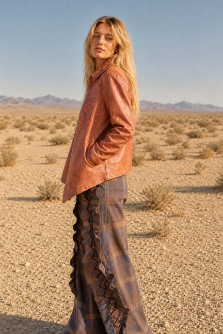 Leather Vila Shirt Cognac