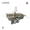 Pileta de cocina Lumax Acero Doble Bacha Monocomando 78x42 cm Plateado