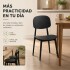 Silla Comedor ComboHome Visby Blanca Diseño Moderno Calidad Color Negro
