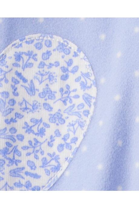 Pijama una pieza de micropolar, con pie, estampa corazón Sin color