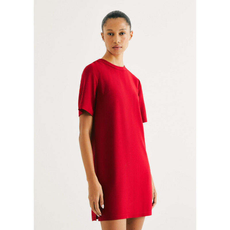 VESTIDO CURTO FEM VERMELHO MEDIO