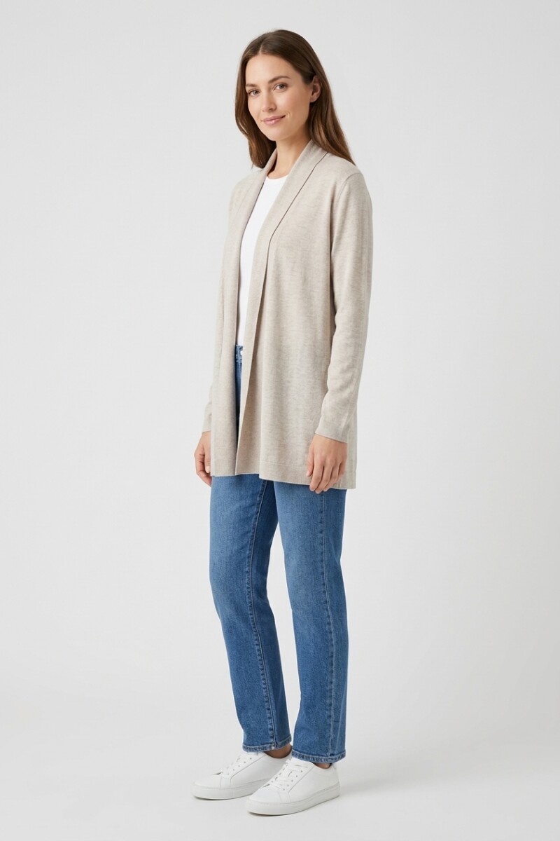 Cardigan largo sin botones BEIGE
