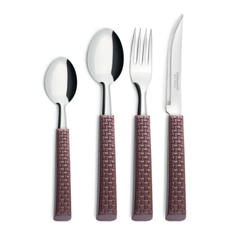 Set x 16 Cubiertos Mango Rattan Simonaggio U
