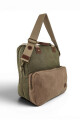 Bolso porta laptop de lona Verde con Marrón