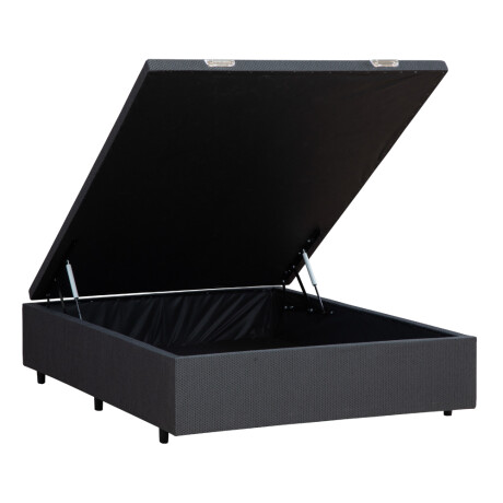 BOX BAÚL 2 PLAZAS BASE DE SOMMIER GUARDARROPA CAMA GRIS