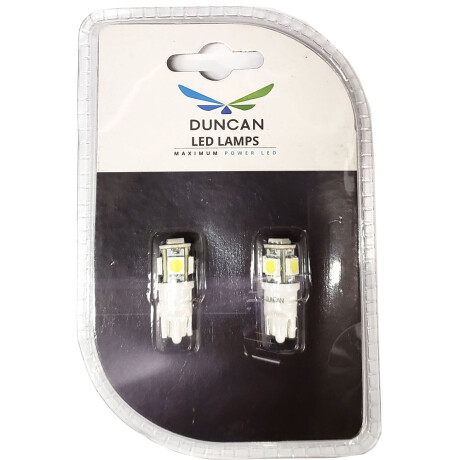 LAMPARA - T10 5 LED 12V SMD5050 FLASH BLANCO BLISTER X2 DUNCAN LAMPARA - T10 5 LED 12V SMD5050 FLASH BLANCO BLISTER X2 DUNCAN