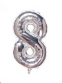 GLOBO NUMERO 8 PLATEADO