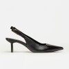 Stiletto Naomi en cuero liso Negro