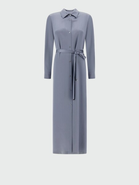 Herno - Vestido Camisero efecto satinado Celeste