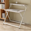Escritorio Plegable con Estante en MDF 77x50x75cm Blanco