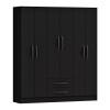 Ropero 6 Puertas 2 Cajones Armario Placard Roperia Color Negro Ropero 6 Puertas 2 Cajones Armario Placard Roperia Color Negro