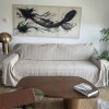 Manta para sillón y cama algodón Rayas Greige 230 x 250 cm