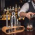 Set de Coctelería Kit 12 pcs Acero Inoxidable C/ Base Madera Plateado