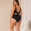 Malla Victoria – Enteriza clásica con corte bajo busto y UV+50 Negro