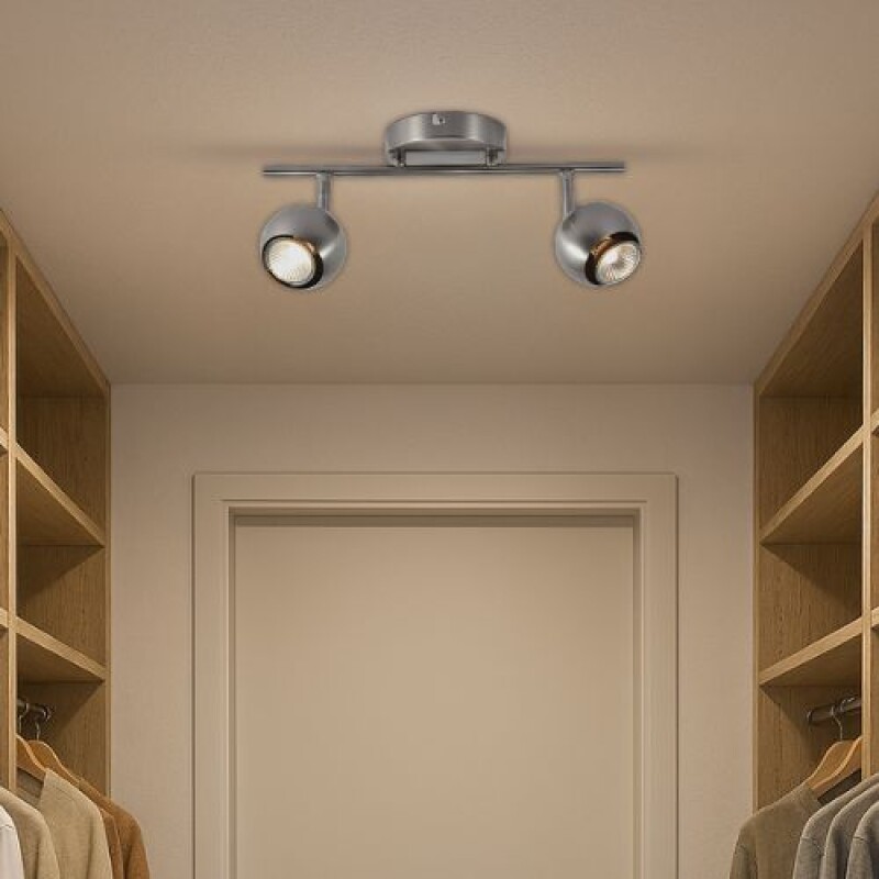LUMINARIA DE ADOSAR GINA X2 Luminaria de Adosar Gina Doble Orientable Plateado