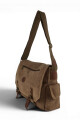 Bolso mensajero de lona Marrón
