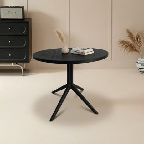 MESA REDONDA EXTERIOR DE POLIPROPILENO 80CM Mesa Redonda para Exterior 80 cm Negra Sky