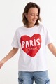 Remera m/c estampada colección Paris BLANCO Y ROJO