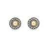 Caravana Circulo Labrado- Plata y oro - CA8484 sinpiedra