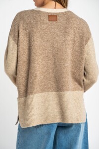 Sweater Combinado Beige Melange