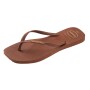 Sandalias Havaianas Slim Square Logo Pop Up Mujer Naranja Oscuro