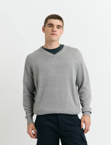 470985 SWEATER HARRINGTON LABEL Gris Medio