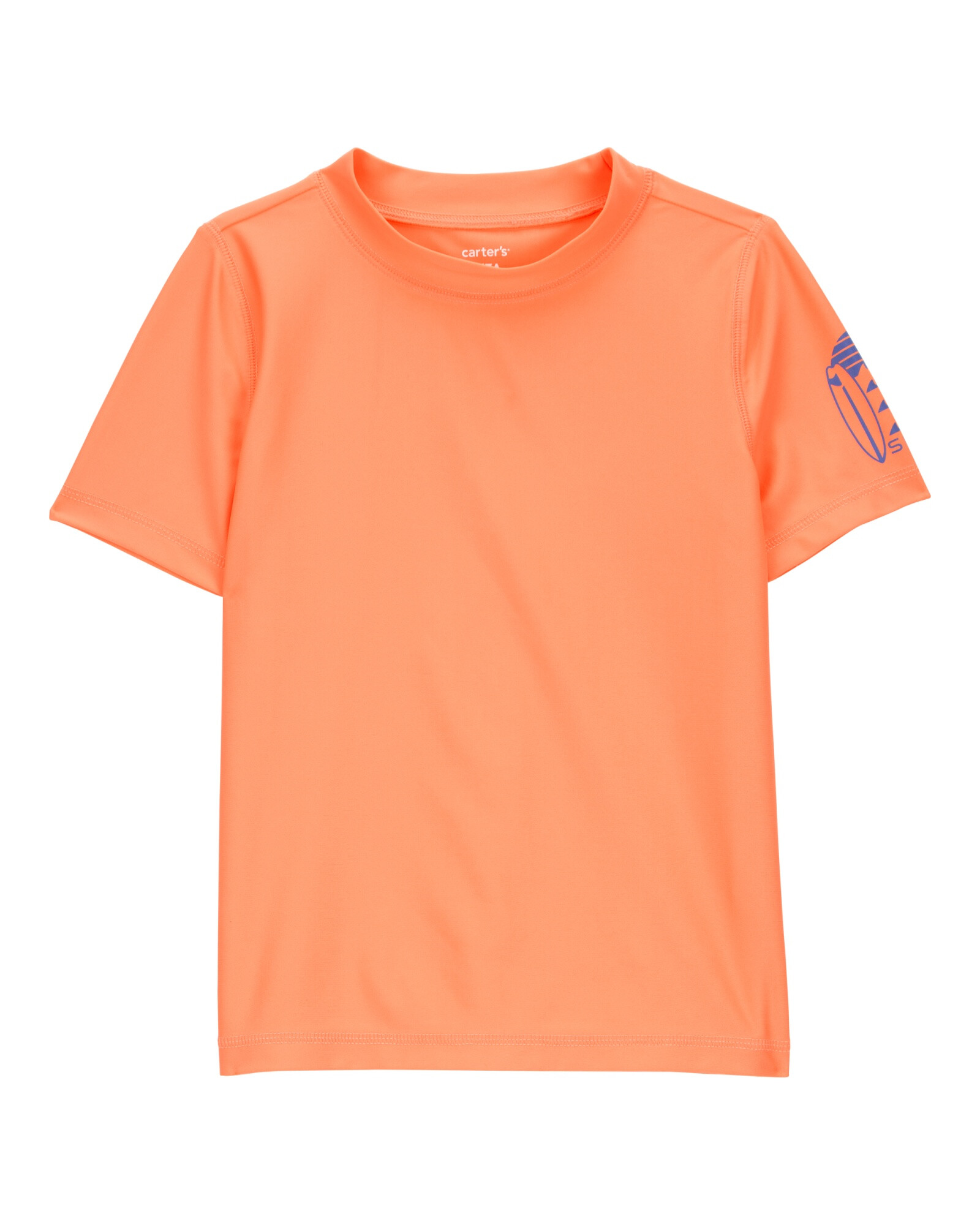 Remera de baño, manga corta, con protección UPF 50+, naranja Sin color